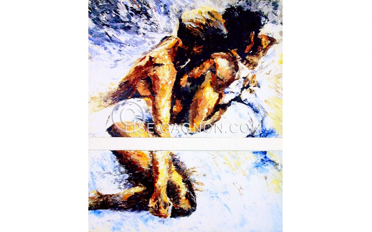 Les Amoureux 1985 / 55" x 63" x 2" / Acrylique sur toile / Collection privée